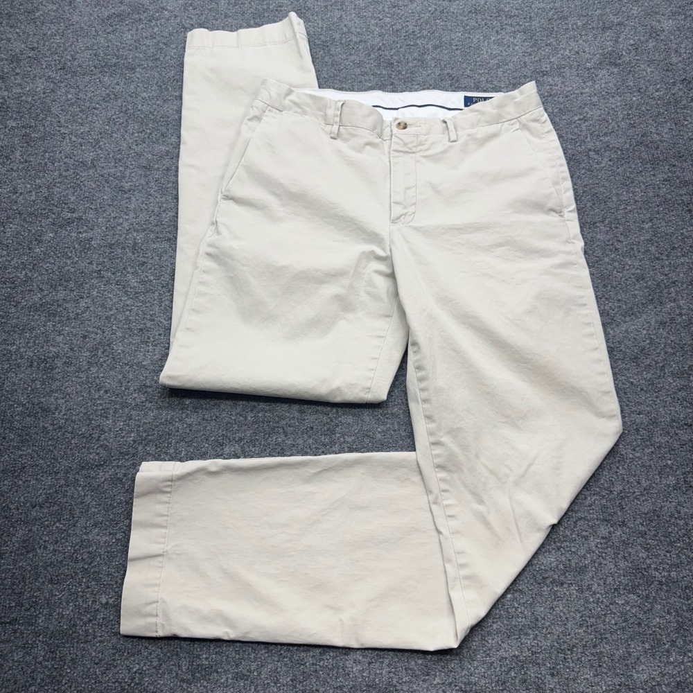 Polo Ralph Lauren Mens Stretch Straight Fit Chino Pants Tan Khaki 32/34